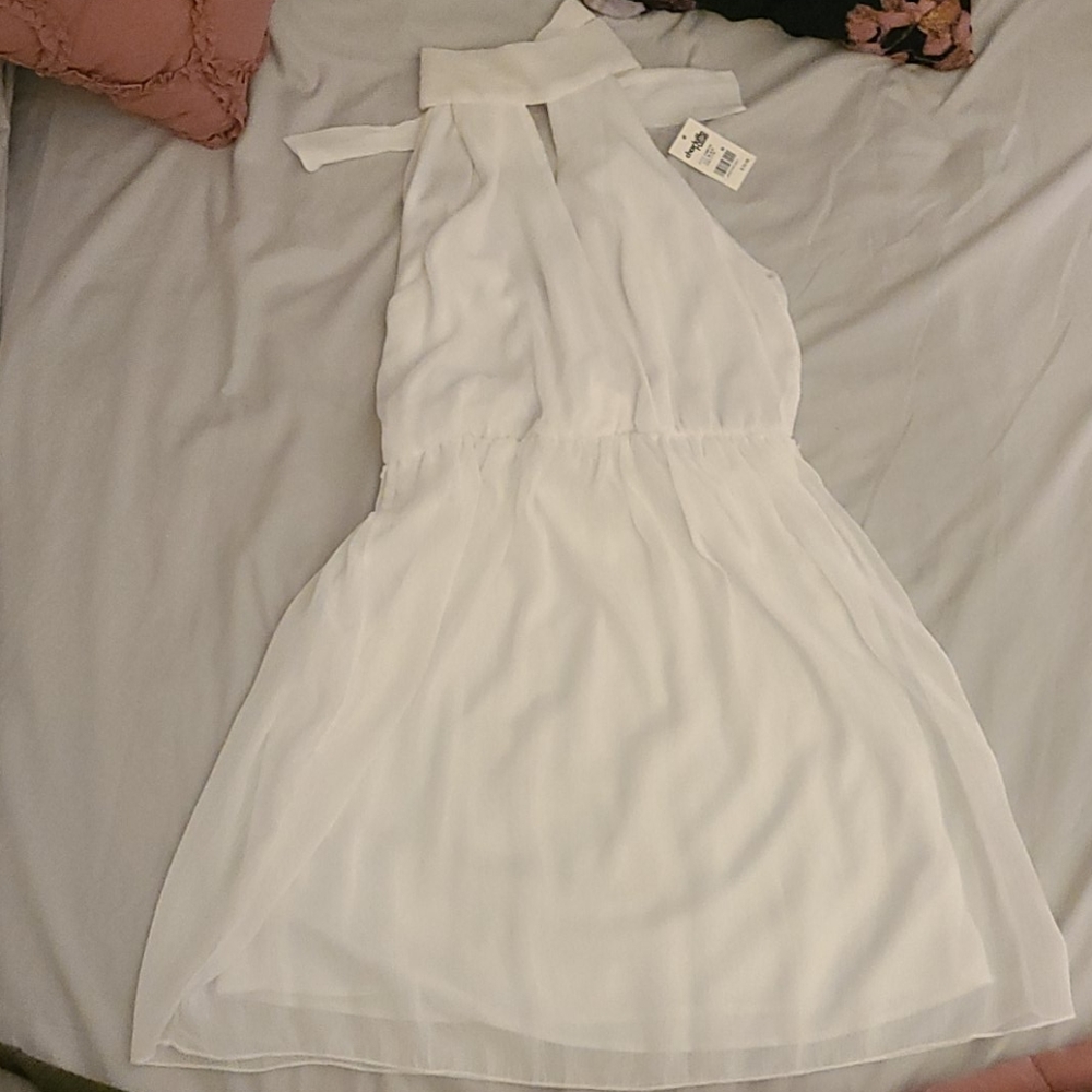 White halter dress